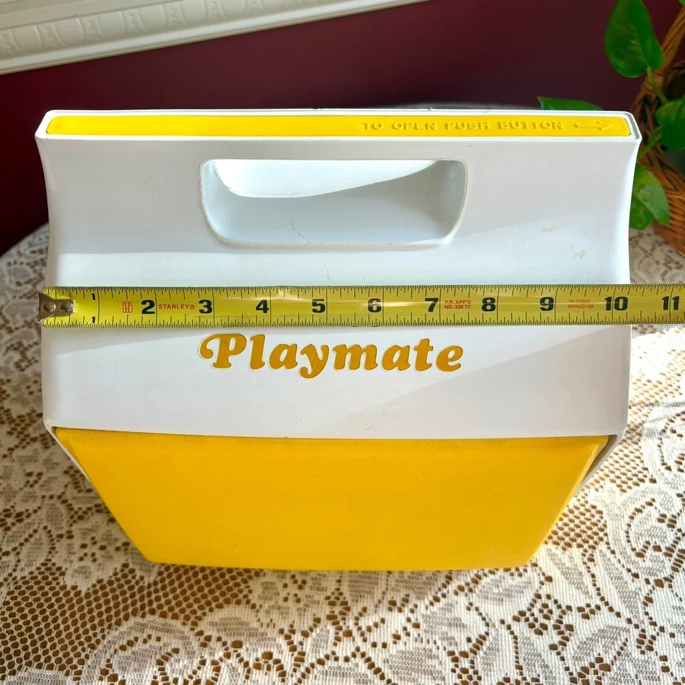 Vintage Igloo Little Playmate Cooler Lemon Yellow White 1980 Lunch Box 4 Quart